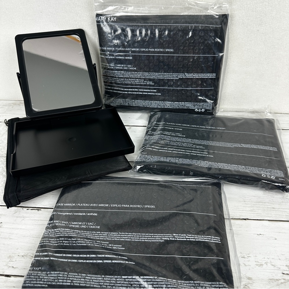 Mary Kay Consultant Mirror Lot of 4 - Face Case Mirrors with Bags- NEW